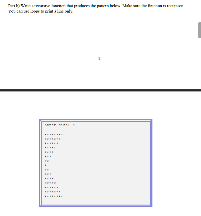 Solved Part b) Write a recursive function that produces the | Chegg.com