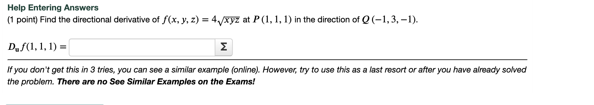 Solved Help Entering Answers 1 Point Find The Directional