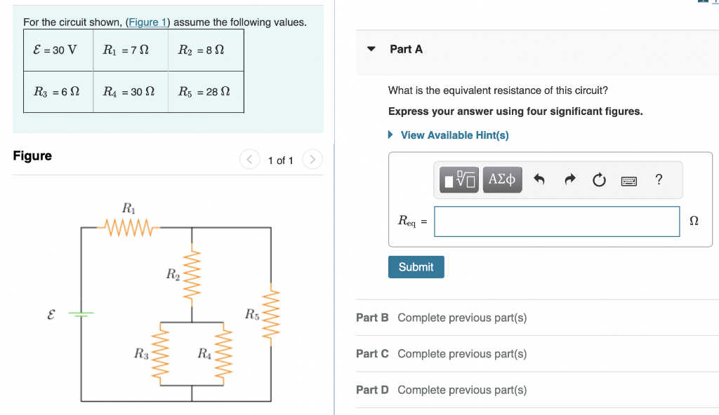 Solved For The Circuit Shown, (Figure 1) Assume The | Chegg.com