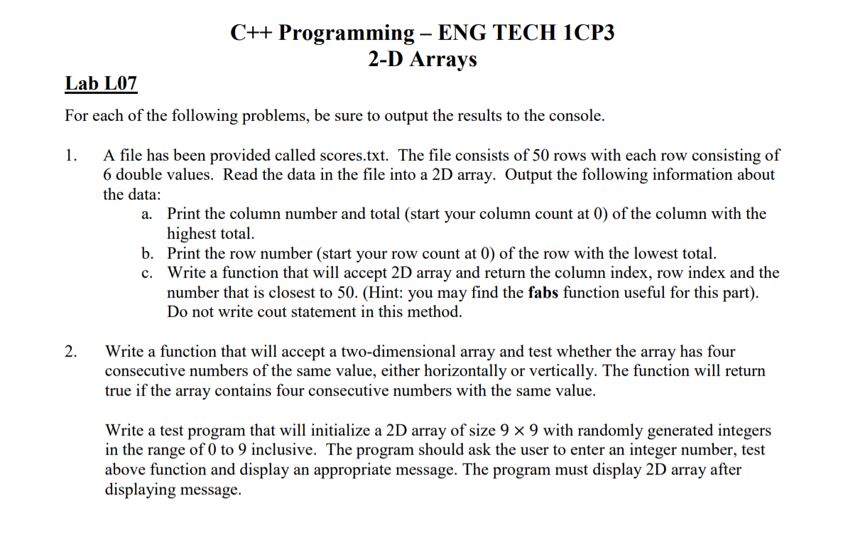 Solved In c++ language write. Please double check outputs