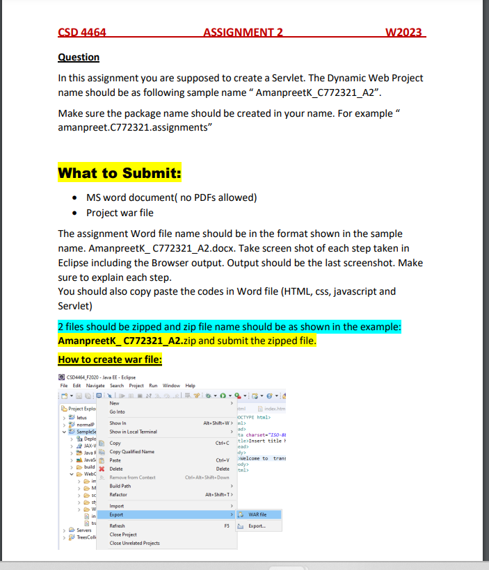 Word Projects For Students