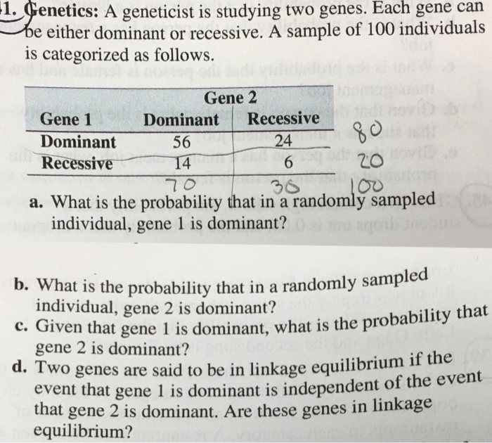Solved L. A is studying two genes. Each