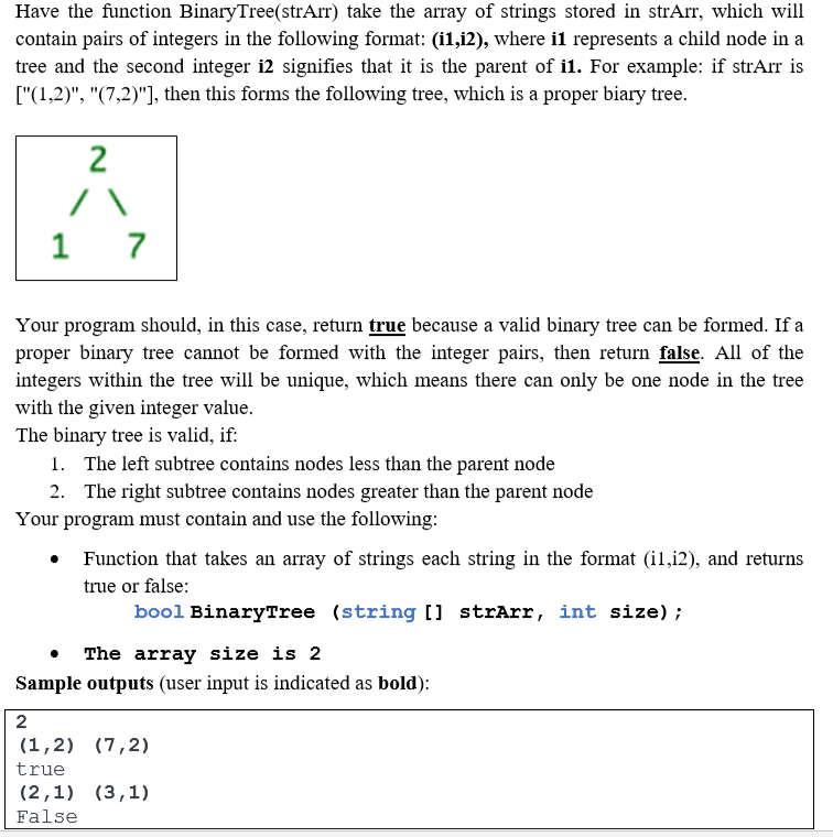 Solved Have the function Binary Tree(strArr) take the array | Chegg.com