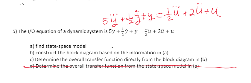 Solved 5+ ilty = 2ű tautu 5) The 1/0 equation of a dynamic | Chegg.com