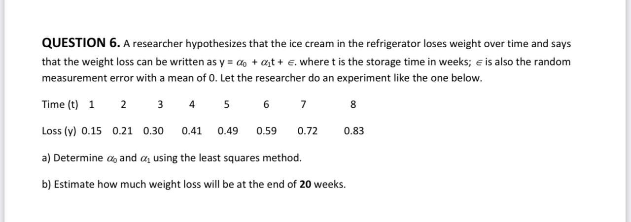 Solved QUESTION 6. A researcher hypothesizes that the ice | Chegg.com