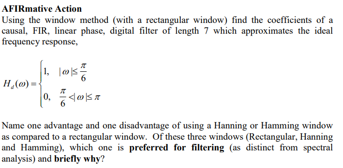 Solved Afirmative Action Using The Window Method With A Chegg