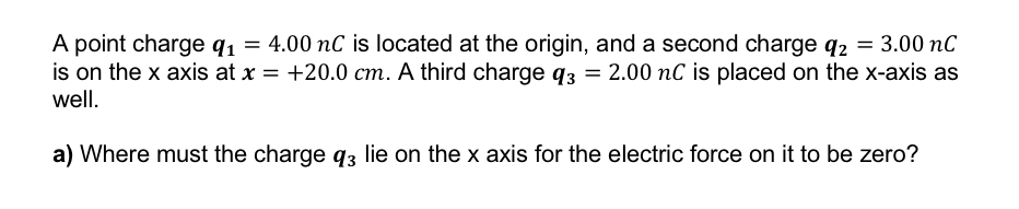 Solved = A point charge 91 = 4.00 nC is located at the | Chegg.com