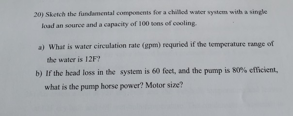 Solved 20) Sketch the fundamental components for a chilled | Chegg.com