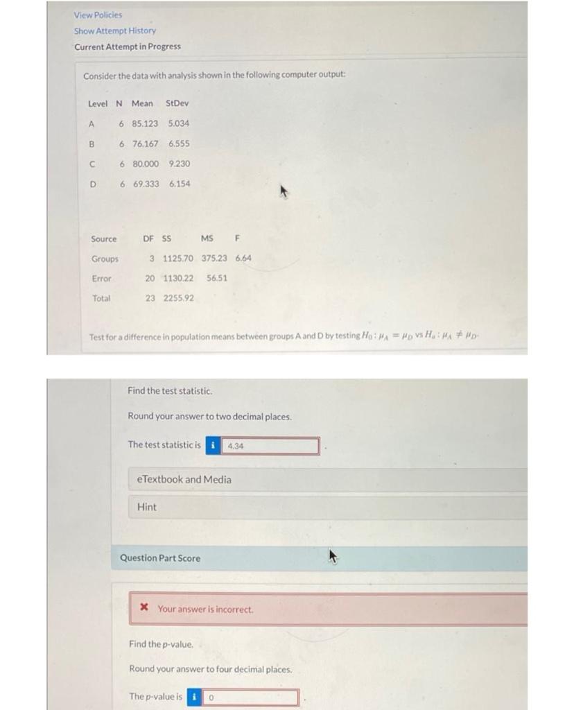 Solved Consider The Data With Analysis Shown In The | Chegg.com