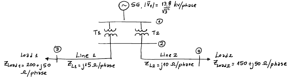 Solved Draw the equivalent circuit of the system in per unit | Chegg.com