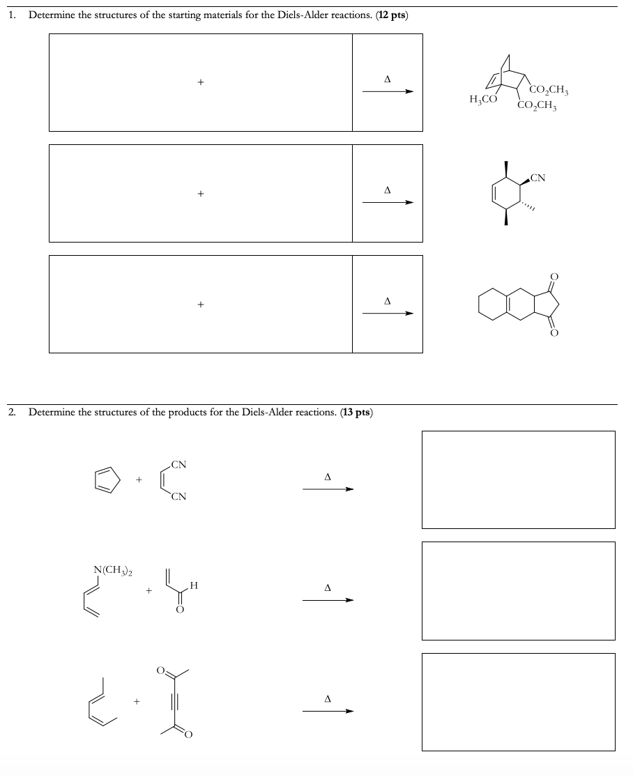 Solved 1. Determine the structures of the starting materials | Chegg.com