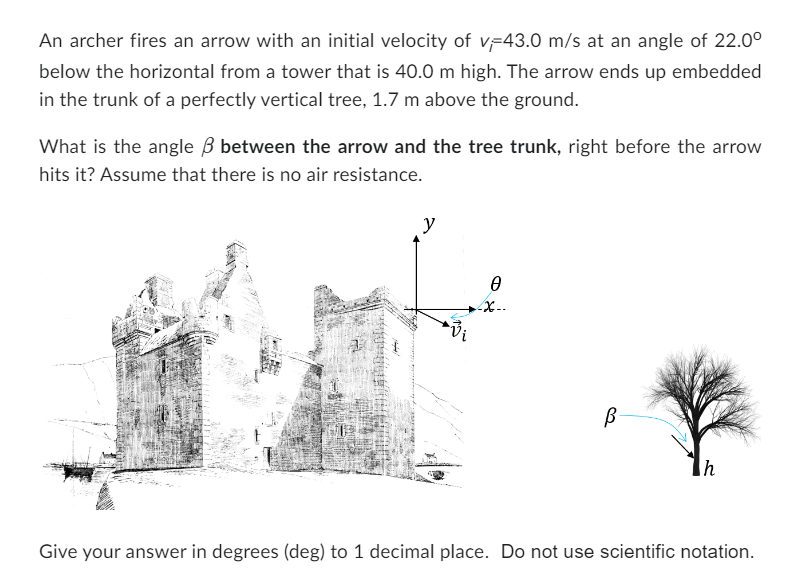 Solved An Archer Fires An Arrow With An Initial Velocity Of | Chegg.com