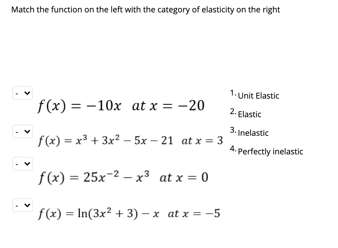 Solved Match the function on the left with the category of | Chegg.com