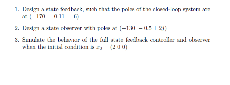 Solved A linear system is given by the state-space | Chegg.com