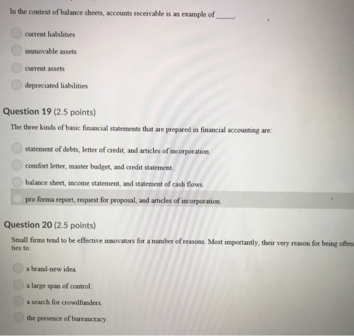 Solved In the context of balance sheets, accounts receivable