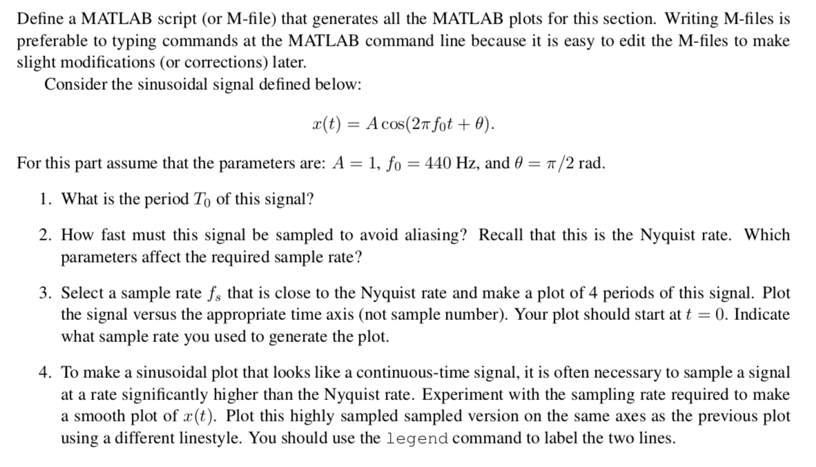 Solved Define a MATLAB script (or M-file) that generates all | Chegg.com