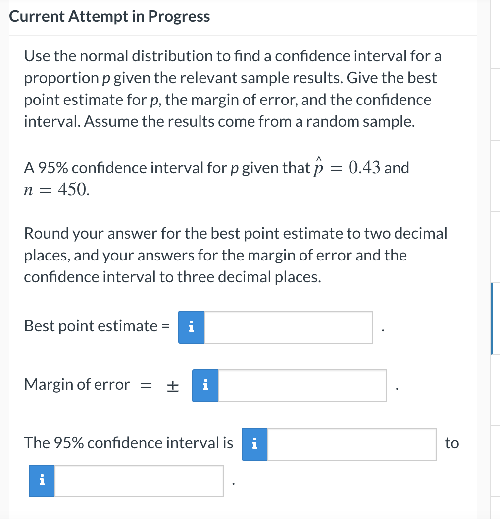 Solved Current Attempt in Progress Use the normal | Chegg.com