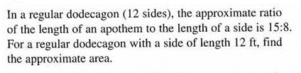 Solved In a regular dodecagon ( 12 sides), the approximate | Chegg.com
