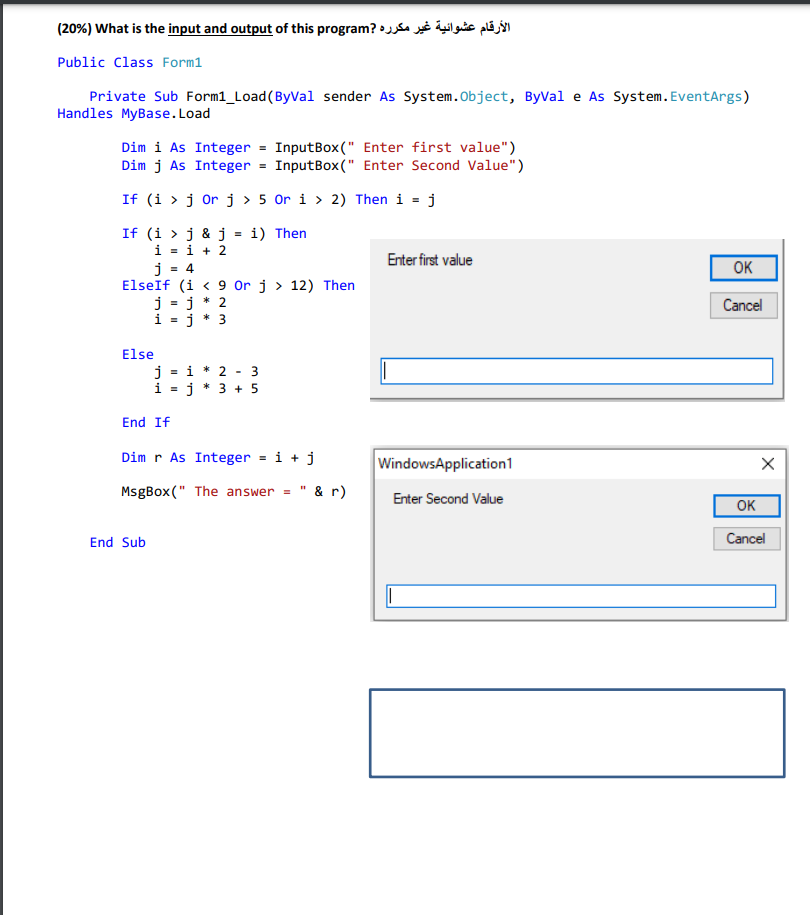 Solved (20%) What is the input and output of this program? | Chegg.com