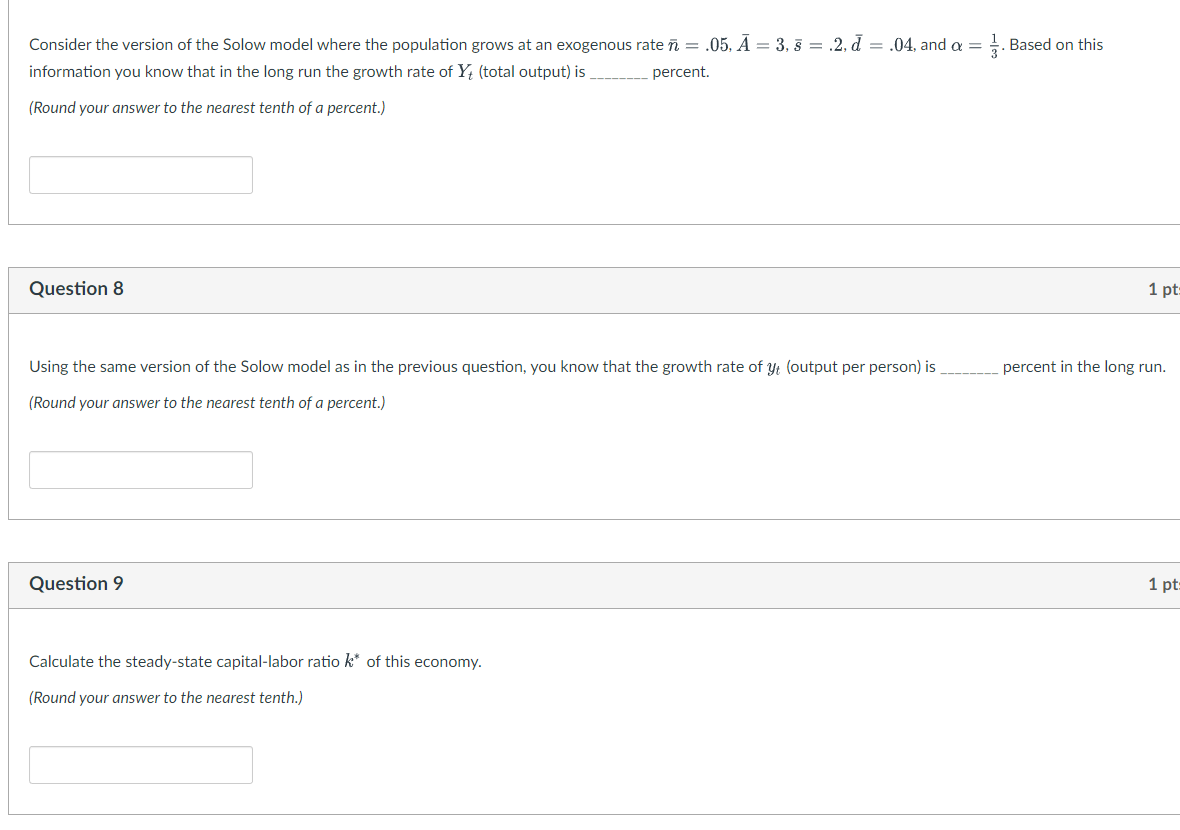 Solved Consider the version of the Solow model where the | Chegg.com