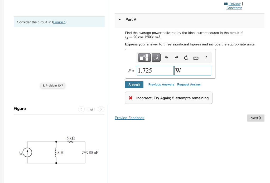 Solved Review Constants Part A Consider The Circuit In | Chegg.com