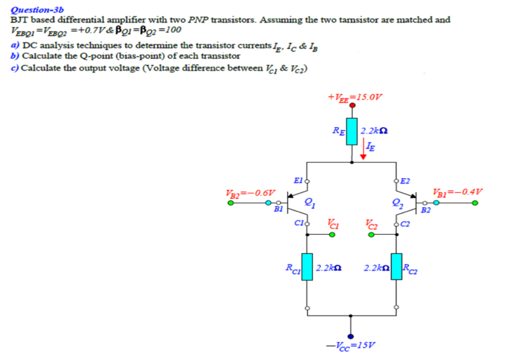 Solved Question30 BJT based differential amplifier with two