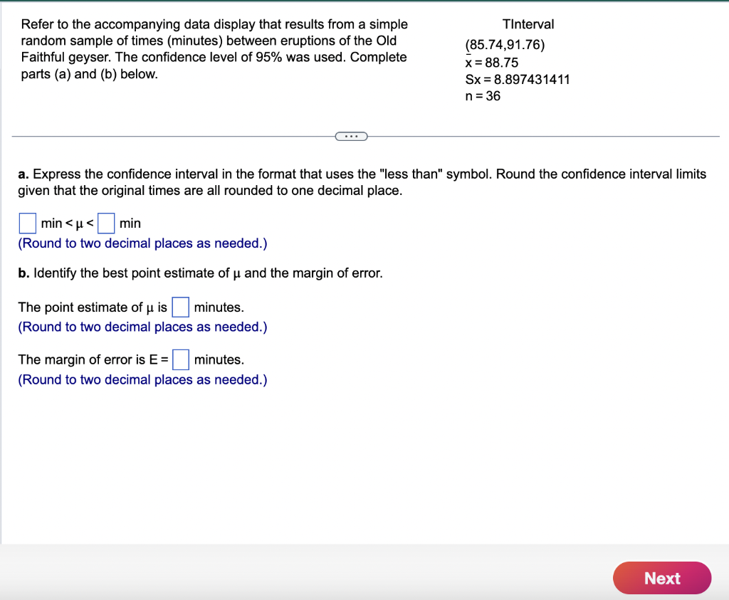 Solved Refer To The Accompanying Data Display That Results | Chegg.com