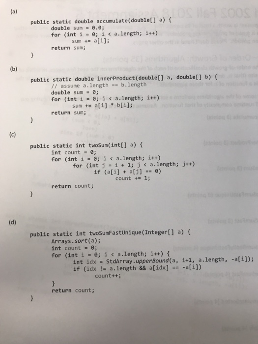 Solved Part 1 - Order of Growth: Algorithms (35 points) | Chegg.com