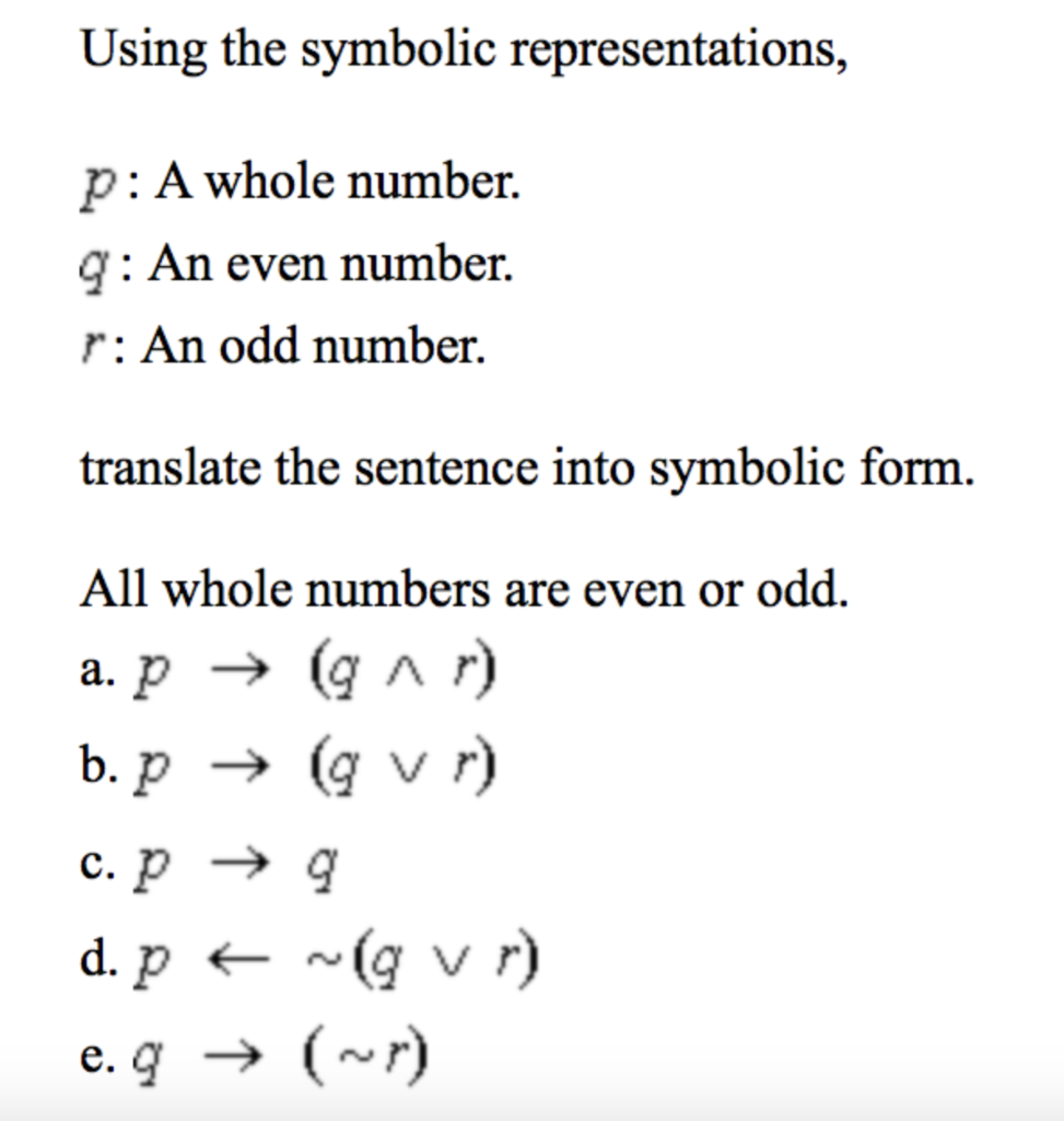 symbolic representation definition in math