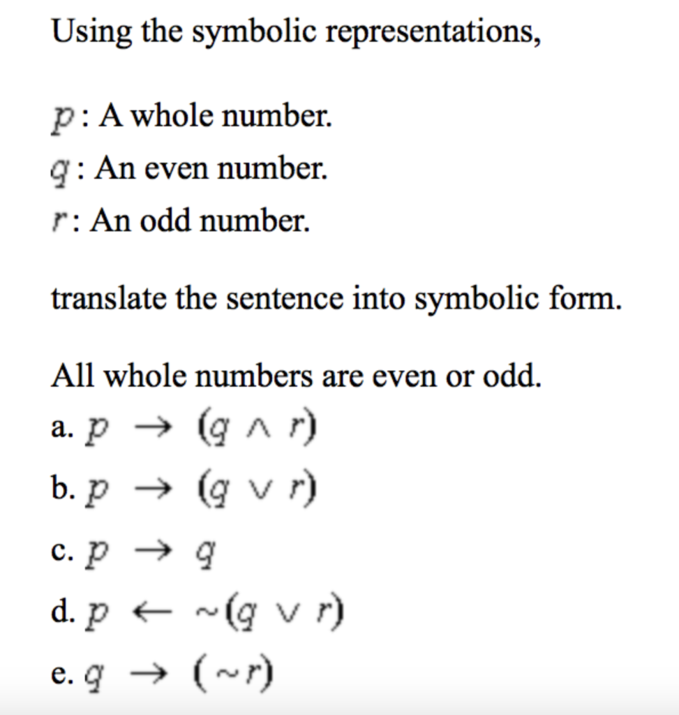 Solved Using The Symbolic Representations Below Translat Chegg Com