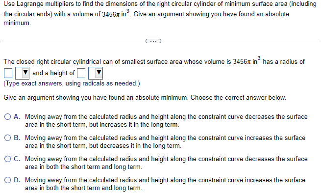 Solved Use Lagrange multipliers to find the dimensions of | Chegg.com