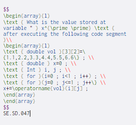 Solved $$ \begin{array}{1} \text { What is the value stored | Chegg.com