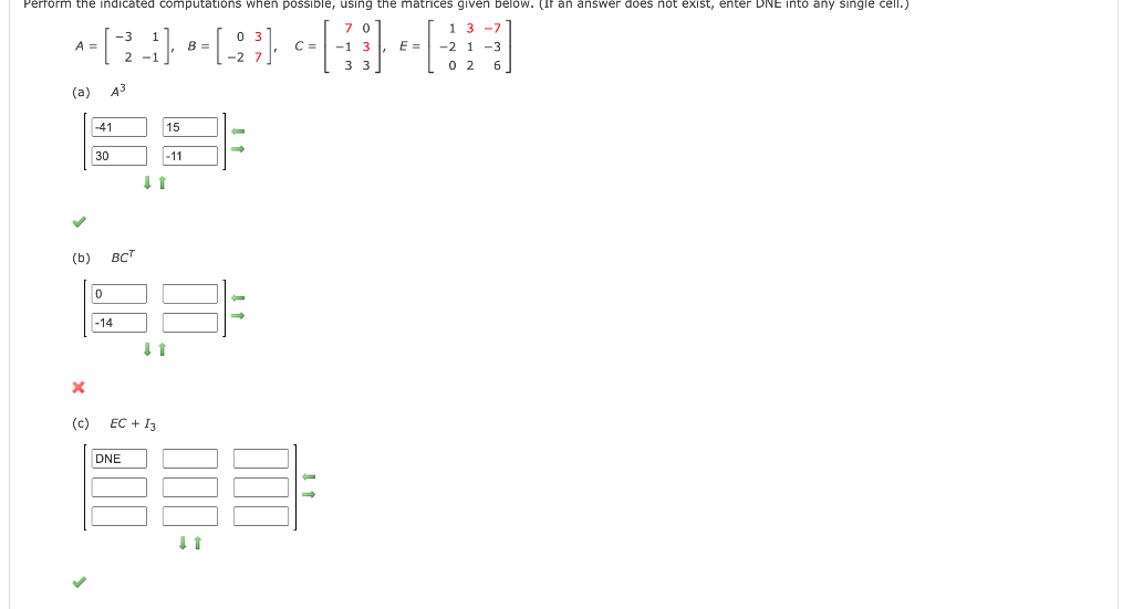 Solved Perform the indicated computations when possible, | Chegg.com