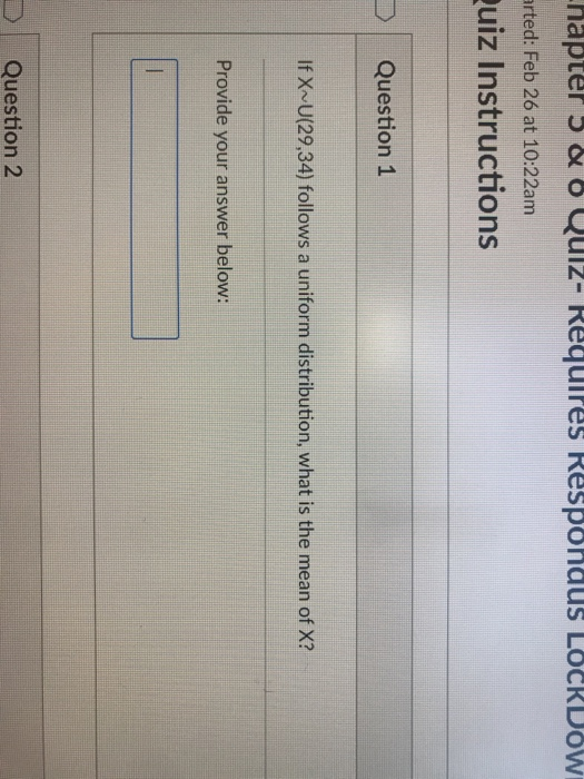 Solved rted: Feb 26 at 10:22am uiz Instructions Question 1 | Chegg.com
