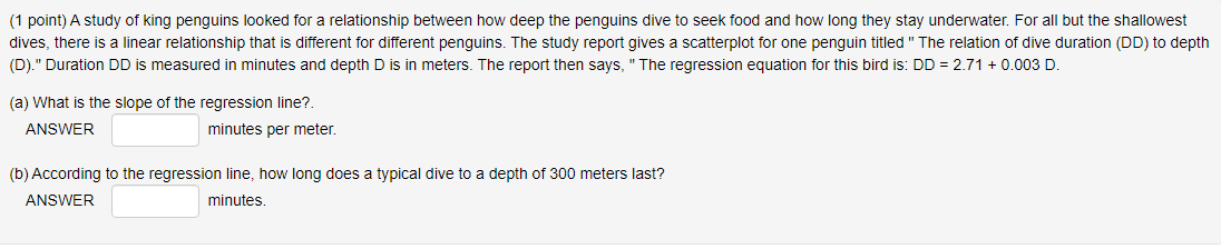 Solved (1 point) A study was conducted to determine whether | Chegg.com
