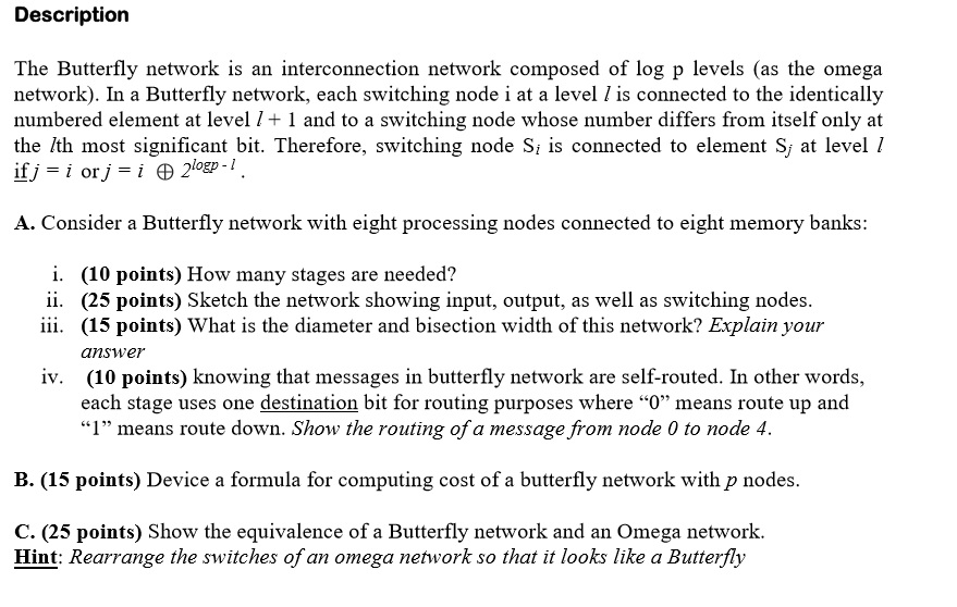 Description The Butterfly network is an