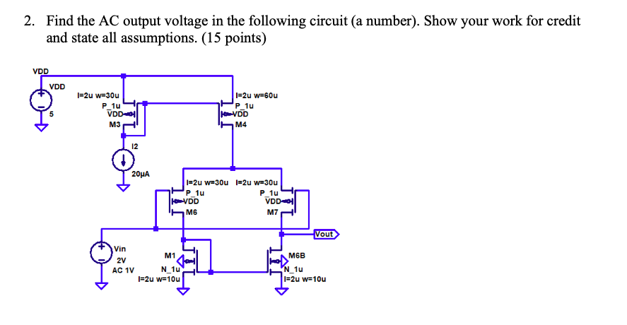 Solved 2. Find the AC output voltage in the following | Chegg.com