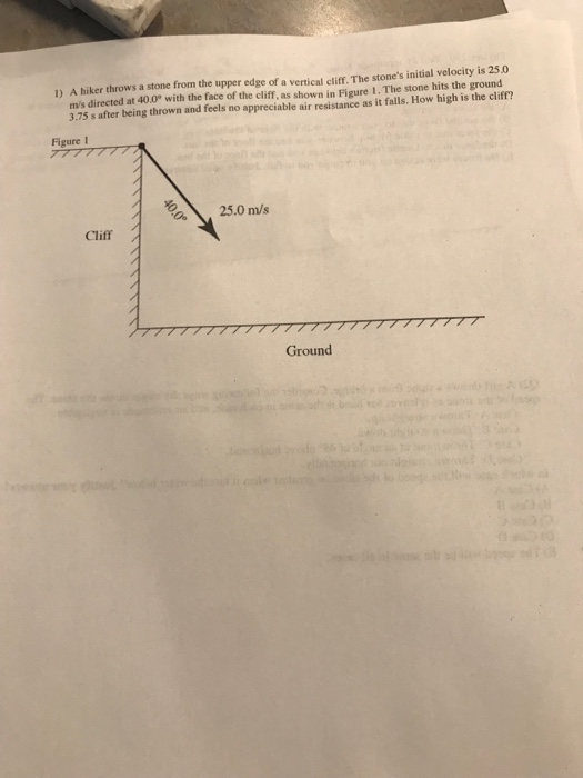 Solved D) A hiker throws a stone from the upper edge of a
