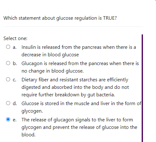 Solved Which statement about glucose regulation is TRUE? | Chegg.com