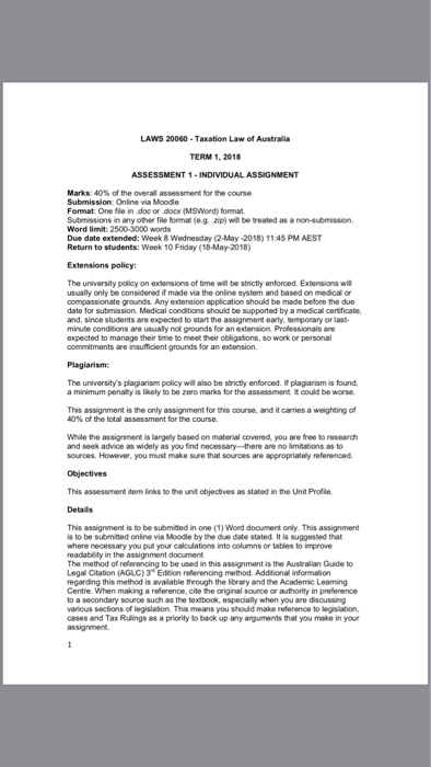 Taxation law assignments