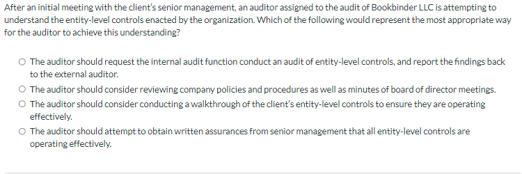 Solved Ken, an audit manager assigned to the audit of | Chegg.com