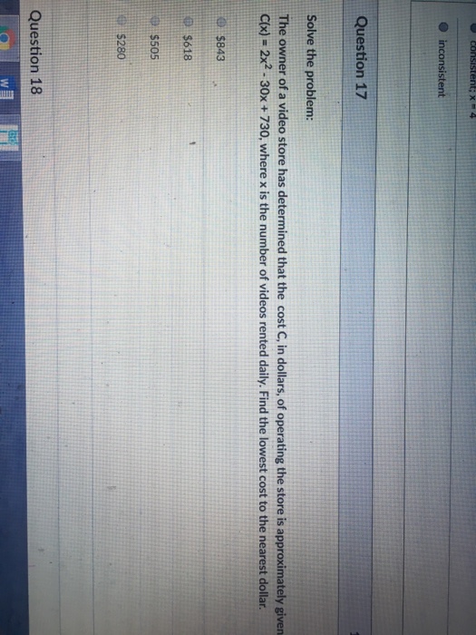 Solved Question 17 Solve the problem The owner of a video