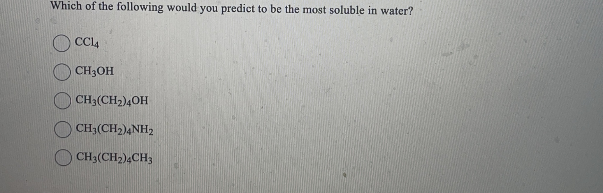 Solved Which Of The Following Would You Predict To Be The Chegg Com   Phpt6UAIv