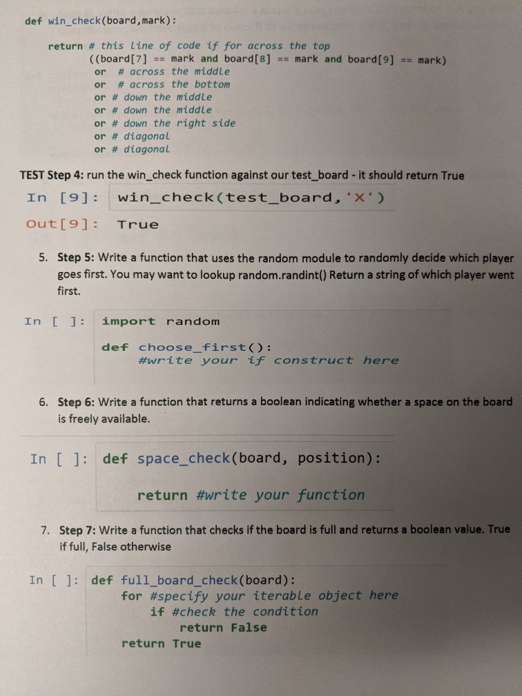 Solved PYTHON MINI PROJECT - BUILD A TIC TAC TOE GAME FOR 2 | Chegg.com