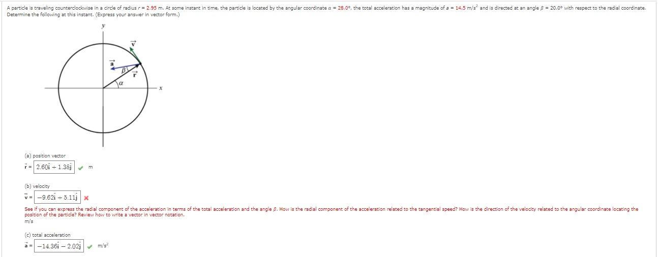 Solved A particle is traveling counterclockwise in a circle | Chegg.com