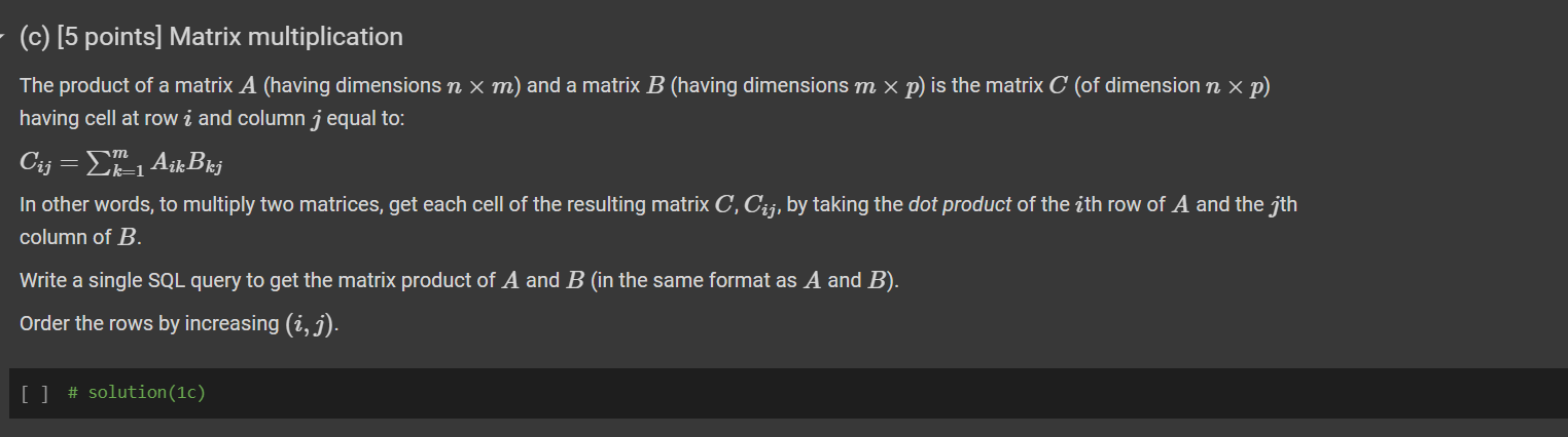 Solved (a) [5 points] Matrix addition The sum of a matrix A | Chegg.com