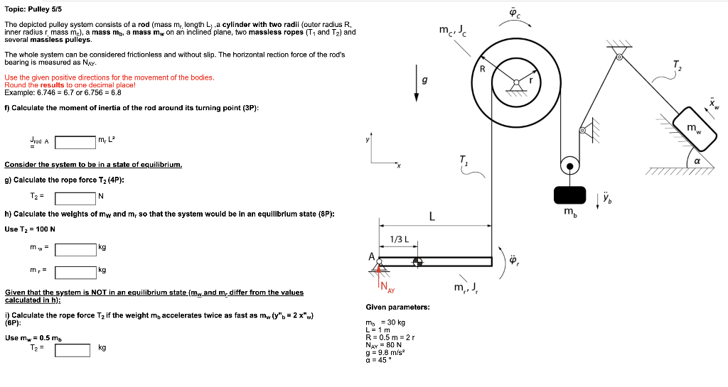 Solved Topic Pulley 5/5 ma The depicted pulley system