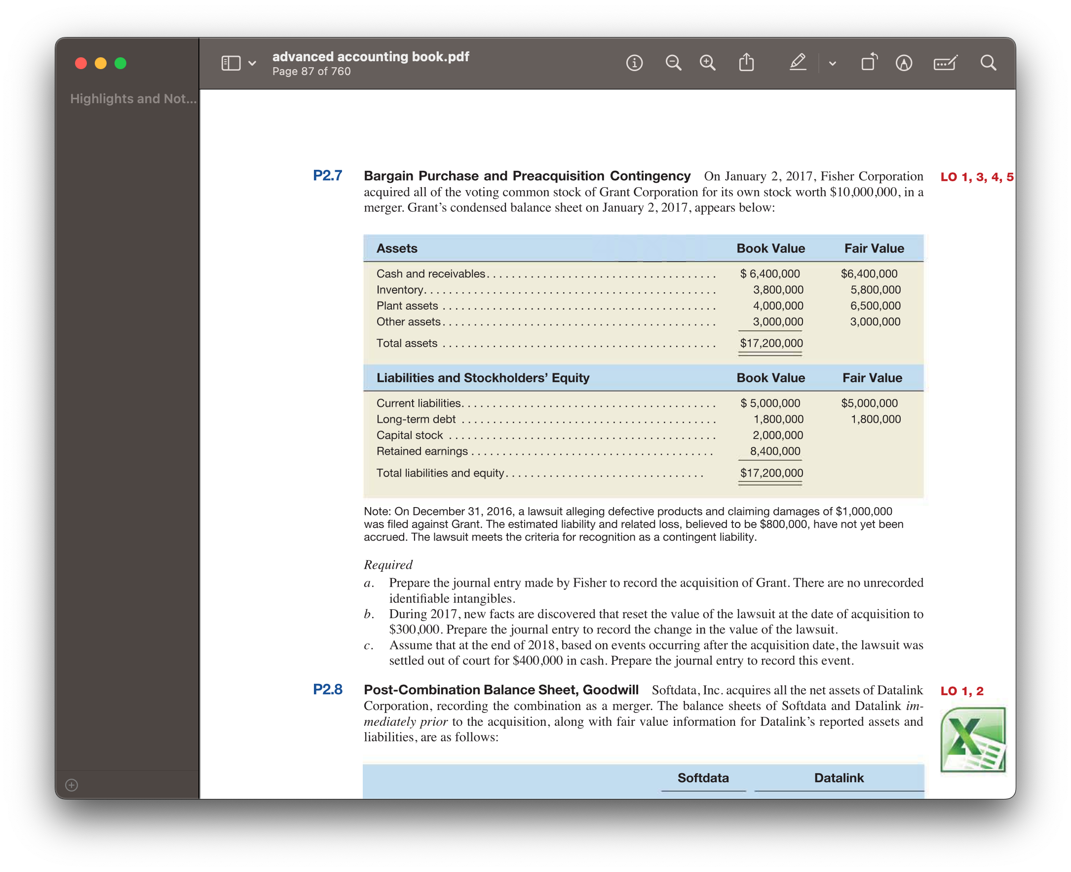 Bargain Purchase and Preacquisition Contingency On