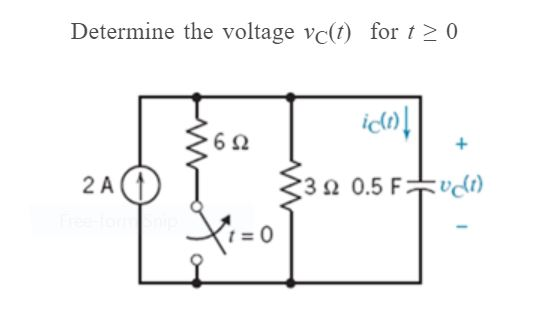 Solved Determine the voltage vct) for t> 0 I icon 2A 0 1 339 | Chegg.com