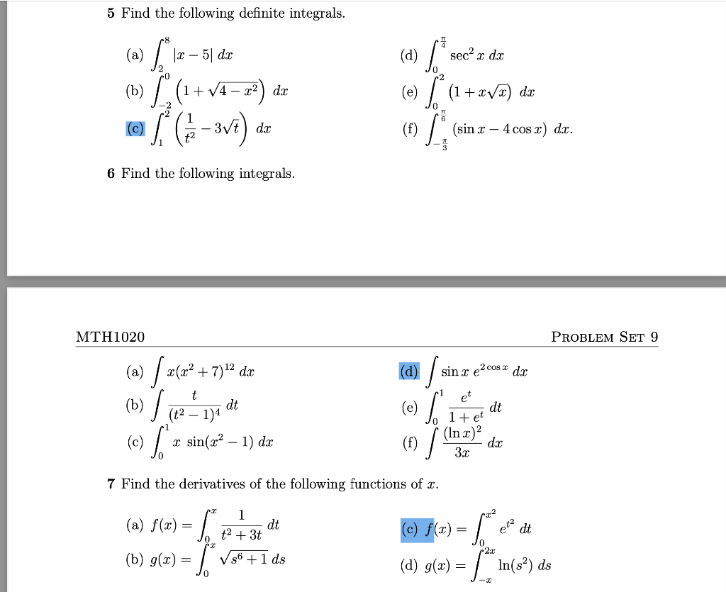 Solved What is the answer for this set of problem for 5(c), | Chegg.com
